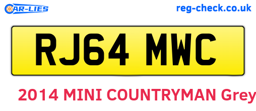 RJ64MWC are the vehicle registration plates.