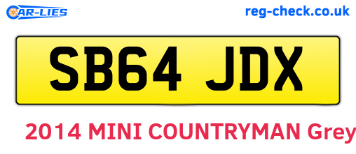 SB64JDX are the vehicle registration plates.