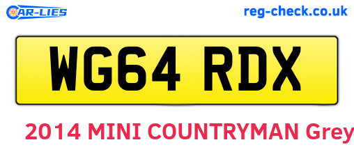 WG64RDX are the vehicle registration plates.