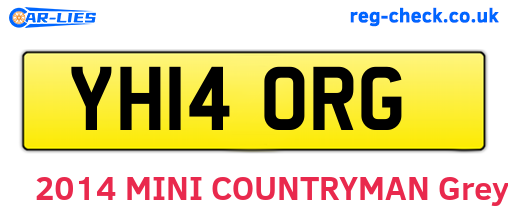 YH14ORG are the vehicle registration plates.