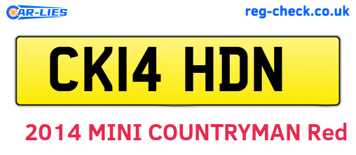 CK14HDN are the vehicle registration plates.