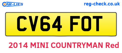 CV64FOT are the vehicle registration plates.