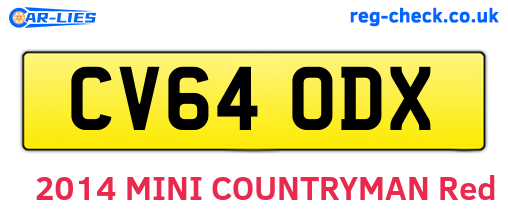 CV64ODX are the vehicle registration plates.