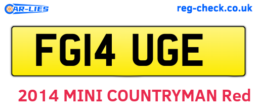 FG14UGE are the vehicle registration plates.