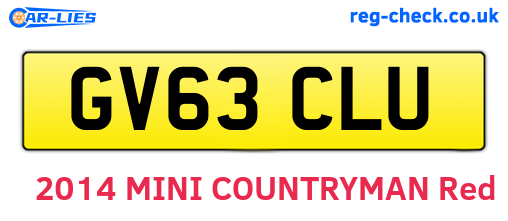 GV63CLU are the vehicle registration plates.