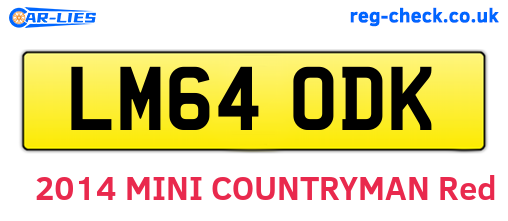 LM64ODK are the vehicle registration plates.