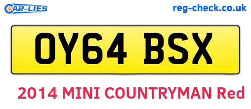 OY64BSX are the vehicle registration plates.
