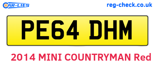 PE64DHM are the vehicle registration plates.