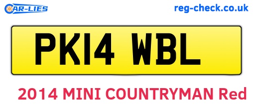PK14WBL are the vehicle registration plates.