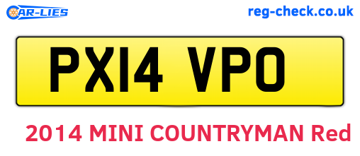 PX14VPO are the vehicle registration plates.