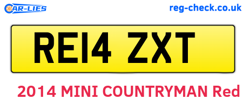RE14ZXT are the vehicle registration plates.