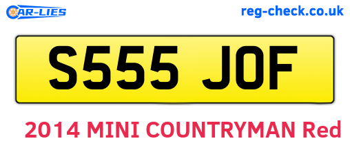 S555JOF are the vehicle registration plates.