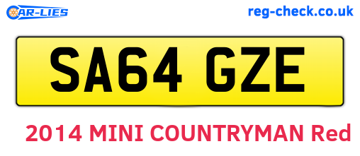 SA64GZE are the vehicle registration plates.