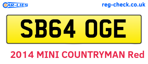 SB64OGE are the vehicle registration plates.