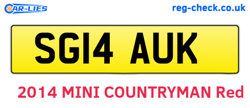 SG14AUK are the vehicle registration plates.