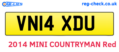 VN14XDU are the vehicle registration plates.