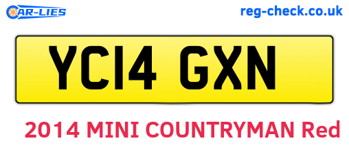 YC14GXN are the vehicle registration plates.