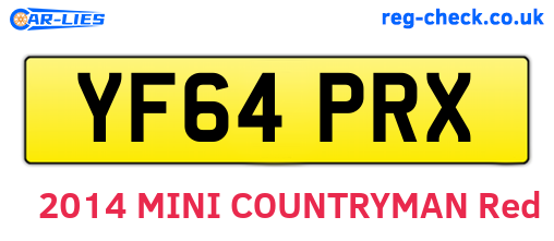 YF64PRX are the vehicle registration plates.