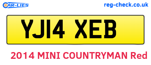 YJ14XEB are the vehicle registration plates.