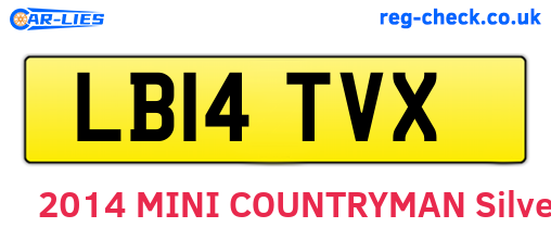 LB14TVX are the vehicle registration plates.