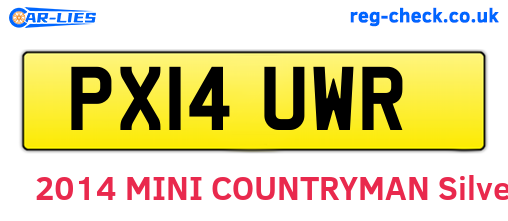 PX14UWR are the vehicle registration plates.