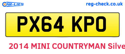PX64KPO are the vehicle registration plates.