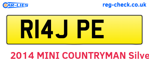 R14JPE are the vehicle registration plates.