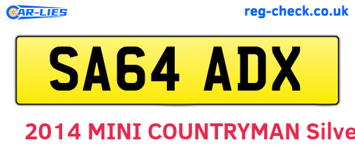 SA64ADX are the vehicle registration plates.