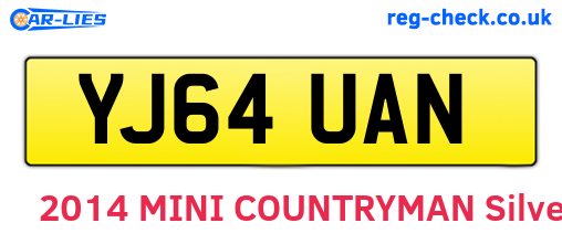 YJ64UAN are the vehicle registration plates.