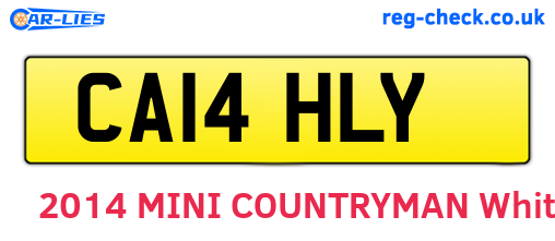 CA14HLY are the vehicle registration plates.
