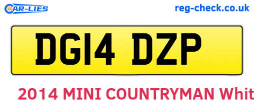 DG14DZP are the vehicle registration plates.