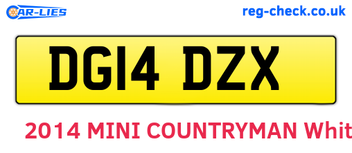 DG14DZX are the vehicle registration plates.