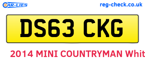 DS63CKG are the vehicle registration plates.
