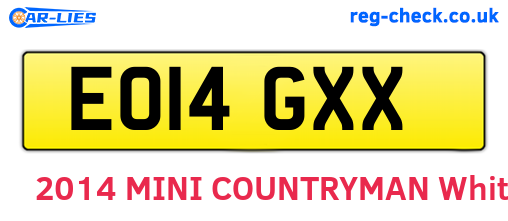 EO14GXX are the vehicle registration plates.