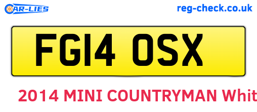 FG14OSX are the vehicle registration plates.