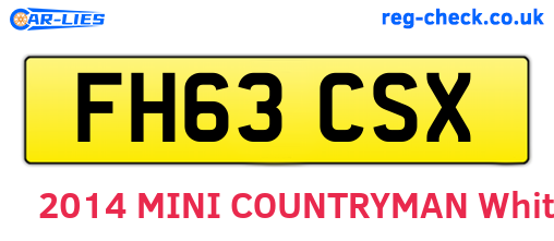 FH63CSX are the vehicle registration plates.