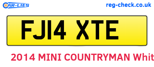 FJ14XTE are the vehicle registration plates.