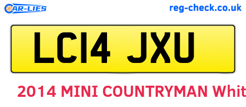 LC14JXU are the vehicle registration plates.