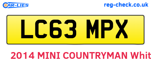LC63MPX are the vehicle registration plates.
