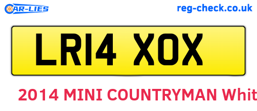 LR14XOX are the vehicle registration plates.