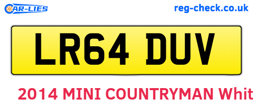 LR64DUV are the vehicle registration plates.