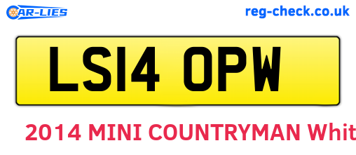 LS14OPW are the vehicle registration plates.