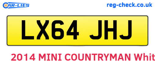LX64JHJ are the vehicle registration plates.