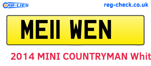 ME11WEN are the vehicle registration plates.