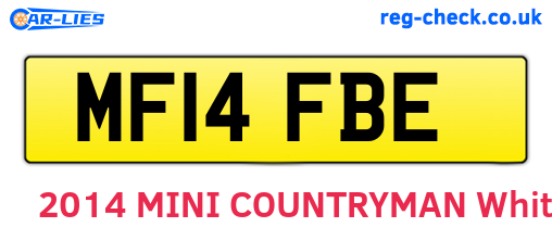 MF14FBE are the vehicle registration plates.