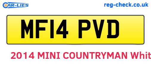 MF14PVD are the vehicle registration plates.