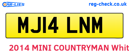 MJ14LNM are the vehicle registration plates.