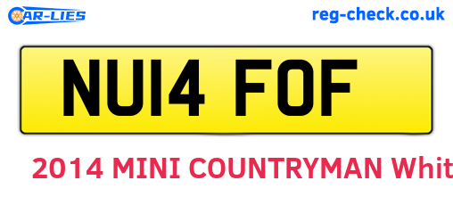 NU14FOF are the vehicle registration plates.