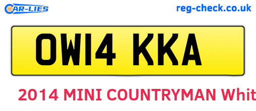 OW14KKA are the vehicle registration plates.