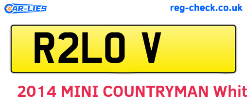 R2LOV are the vehicle registration plates.